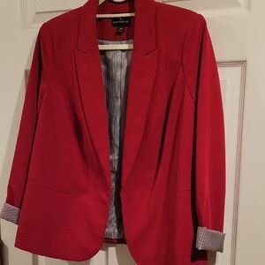 Vintage Worthingtin Women's Red Open-Front Blazer Jacket